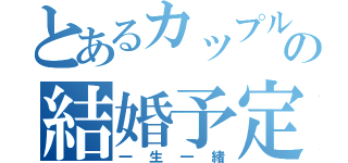 とあるカップルの結婚予定（一生一緒）