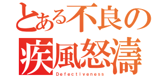 とある不良の疾風怒濤（Ｄｅｆｅｃｔｉｖｅｎｅｓｓ）