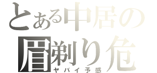 とある中居の眉剃り危機（ヤバイ予感）