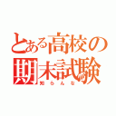 とある高校の期末試験（知らんな）