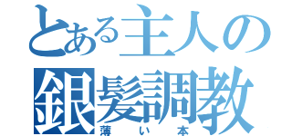 とある主人の銀髪調教（薄い本）