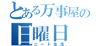 とある万事屋の日曜日（ニート生活）