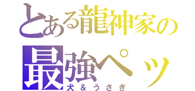 とある龍神家の最強ペット（犬＆うさぎ）