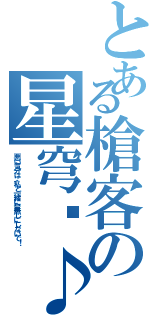 とある槍客の星穹™♪。Ⅱ（悪い気分は、私と一緒に台無しにしないで！）