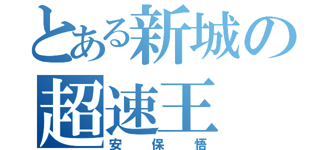 とある新城の超速王（安保悟）