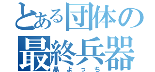 とある団体の最終兵器（黒よっち）