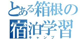 とある箱根の宿泊学習（キャンプ）