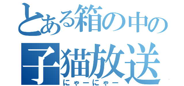 とある箱の中の子猫放送（にゃーにゃー）