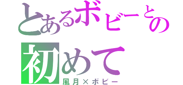 とあるボビーとの初めて（風月×ボビー）