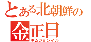 とある北朝鮮の金正日（キムジョンイル）