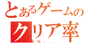 とあるゲームのクリア率（５％．．．）