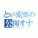 とある変態の公開オナニー（インデックス）