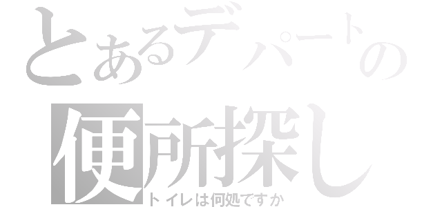 とあるデパートの便所探し（トイレは何処ですか）