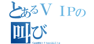 とあるＶＩＰの叫び（くぁｗせｄｒｆｔｇｙふじこｌｐ）