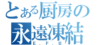 とある厨房の永遠凍結（Ｅ．Ｆ．Ｂ）