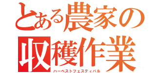 とある農家の収穫作業（ハーベストフェスティバル）