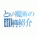 とある魔術の組織紹介（組織紹介）