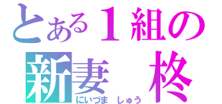 とある１組の新妻　柊（にいづま しゅう）