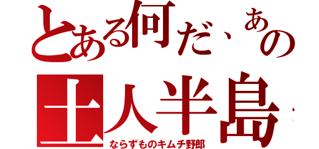 とある何だ、あの土人半島（ならずものキムチ野郎）