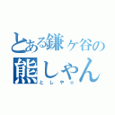 とある鎌ヶ谷の熊しゃん（と　し　や　☆）