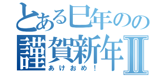 とある巳年のの謹賀新年Ⅱ（あけおめ！）