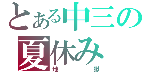 とある中三の夏休み（地獄）