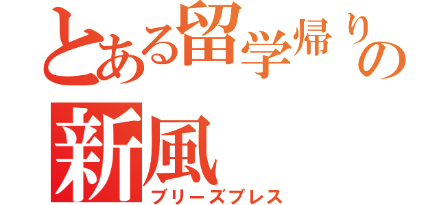 とある留学帰りの新風（ブリーズブレス）