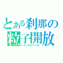 とある刹那の粒子開放（トランザムバースト）