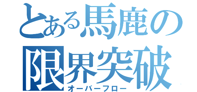 とある馬鹿の限界突破（オーバーフロー）