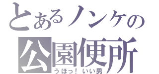 とあるノンケの公園便所（うほっ！いい男）