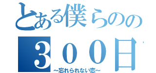 とある僕らのの３００日間（～忘れられない恋～）