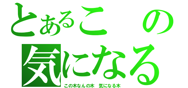 とあるこの気になる（この木なんの木　気になる木）