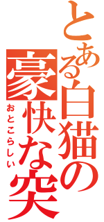 とある白猫の豪快な突撃（おとこらしい）