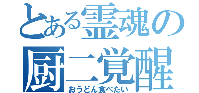 とある霊魂の厨二覚醒（おうどん食べたい）