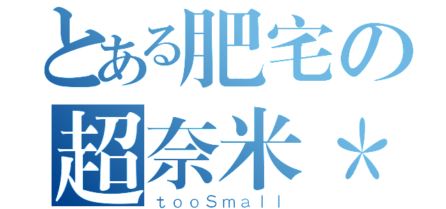 とある肥宅の超奈米＊（ｔｏｏＳｍａｌｌ）