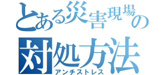 とある災害現場の対処方法（アンチストレス）