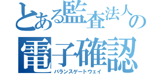 とある監査法人の電子確認（バランスゲートウェイ）