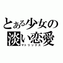 とある少女の淡い恋愛（マトリックス）