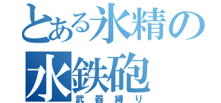 とある氷精の水鉄砲（武器縛り）