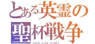 とある英霊の聖杯戦争（ｆａｔｅ~ｓｔａｙ ｎｉｇｈｔ~）