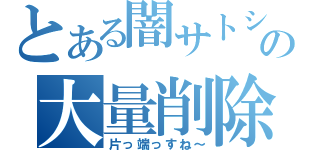 とある闇サトシの大量削除（片っ端っすね～）