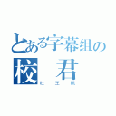 とある字幕组の校訳君（杜王楓）