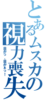 とあるムスカの視力喪失（目がっ、目がぁっ！）