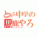 とある中学の馬鹿やろ（このヤロ～）