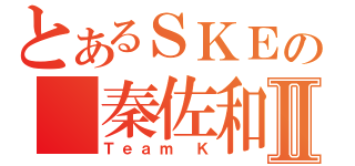 とあるＳＫＥの 秦佐和子Ⅱ（Ｔｅａｍ Ｋ）