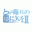 とある衛兵の膝に矢をⅡ（昔はお前みたいな…）