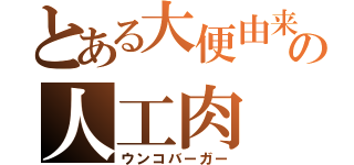 とある大便由来の人工肉（ウンコバーガー）