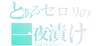 とあるセロリの一夜漬け（ワンナイトリメンバー）