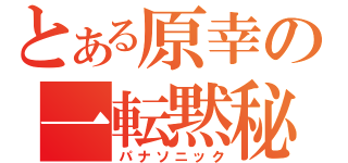 とある原幸の一転黙秘（パナソニック）