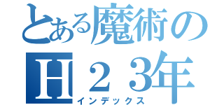 とある魔術のＨ２３年度（インデックス）